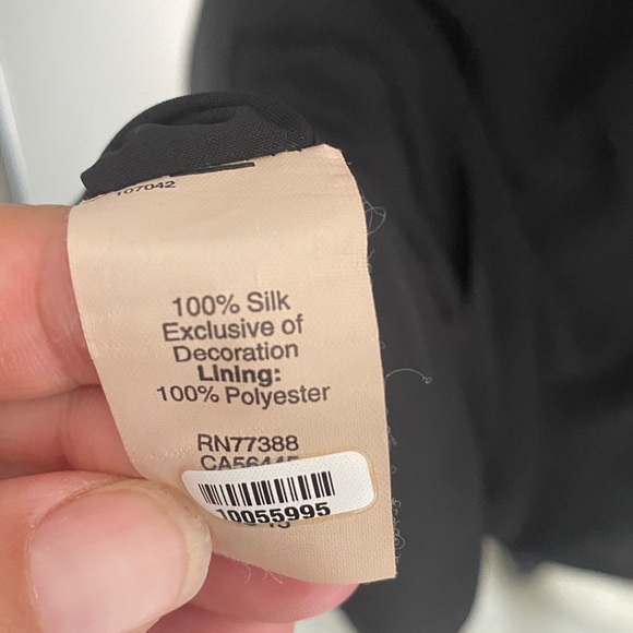 Madewell Black 100% Silk Sequin Yoke Short Sleeve Shift Mini Dress 0/XS - Picture 4 of 9